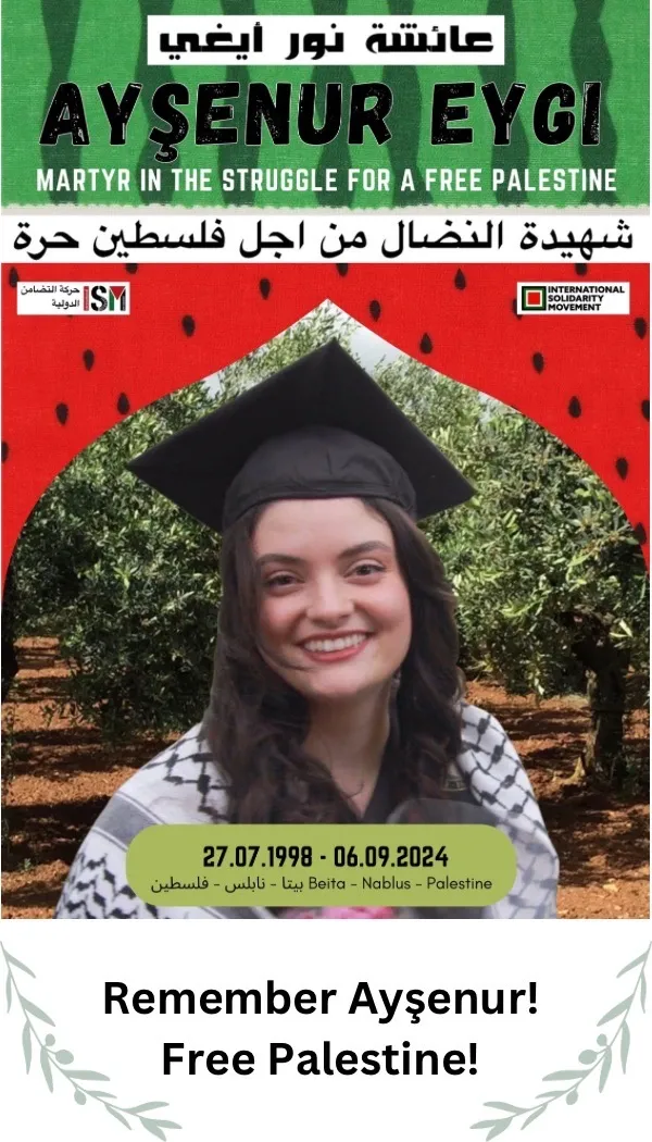 A popular poster memorializing Ayşenur as a martyr.