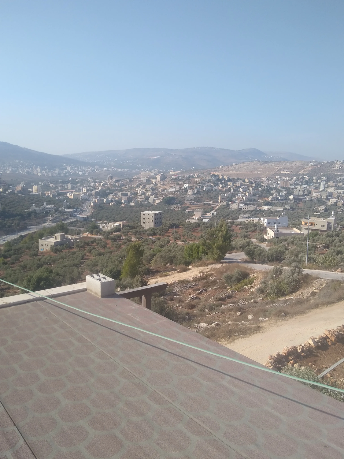 The rooftop of a Palestinian home in Beita, from which the Israeli military shot Ayşenur