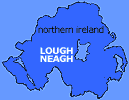 Map showing Lough Neagh in middle of Northern Ireland.