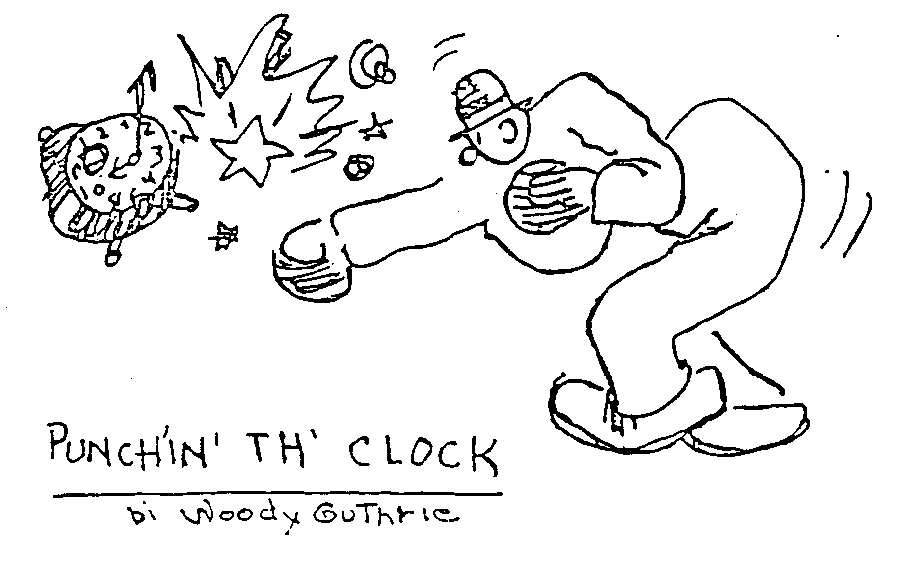 A manual time clock that punches time cards.