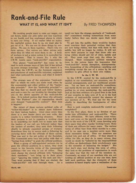 Rank-and-file rule: what it is, and what it isn't - Fred Thompson ...