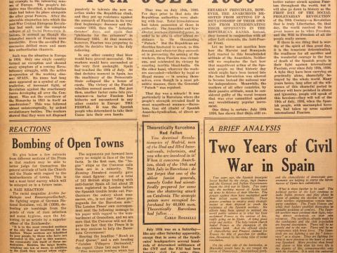 Front cover of Spain and the World (1938-07-15)