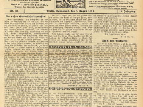 August 8, 1914 edition of Einigkeit