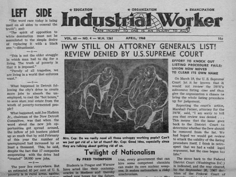 Industrial Worker (April 1968)