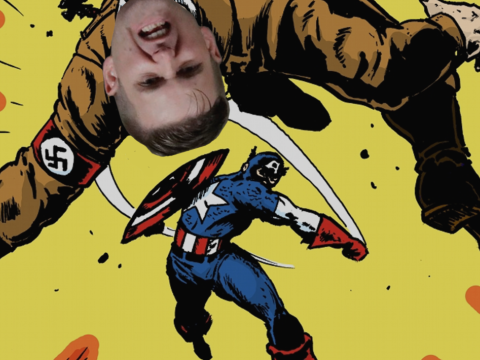 Captain America punching Richard Spencer