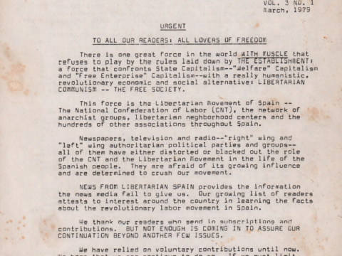 News from libertarian Spain (Vol. 03 No. 01 March 1979)
