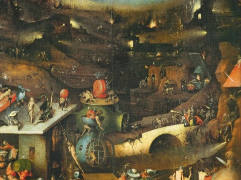 A painting by Hieronymus Bosch titled "The Last Judgment" from 1482