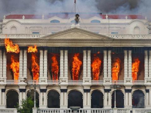Nepal's parliament on fire