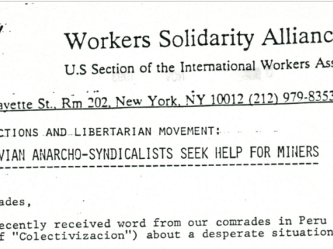 Top part of the press release circulated by the Workers Solidarity Alliance