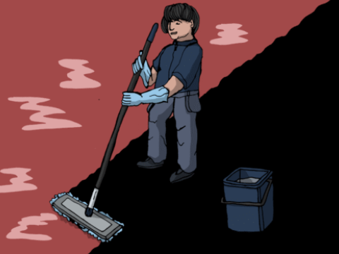 Drawn janitor