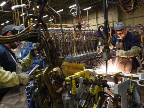 Working in the factory 