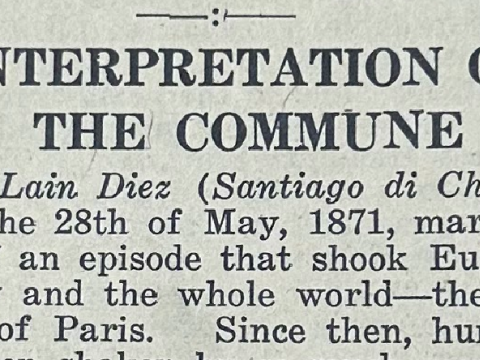 Opening of text as it appears in the newspaper