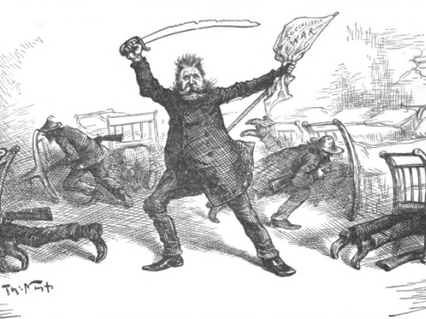 იოჰან მოსტის კარიკატურა Harper's Weekly-დან