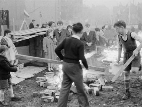 Lollard Adventure Playground -children playing with fire