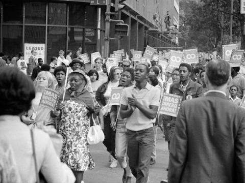 A protest at Lafayette Park