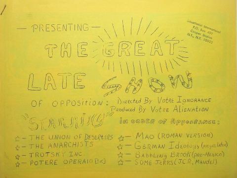 The Great Late Show Of Opposition