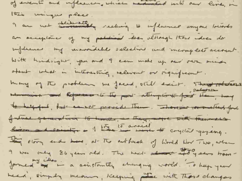 Joe Jacobs final handwritten paragraph for "Out of the Ghetto" written shortly before he died in 1977