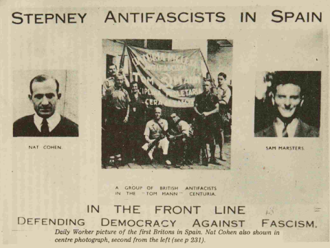 Stepney anti-fascists in Spain: picture from Daily Worker