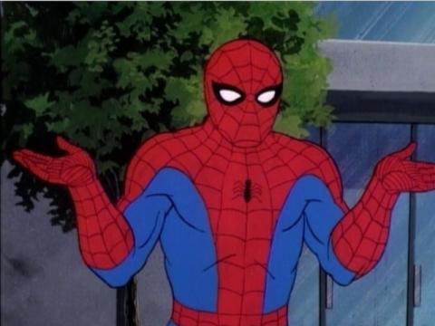 spiderman shrugs
