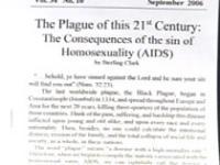AIDS: The consequence of the sin of homosexuality (apparently) AIDS: The consequence of the sin of homosexuality (apparently)