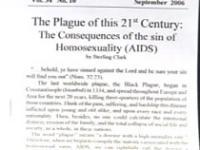 AIDS: The consequence of the sin of homosexuality (apparently)