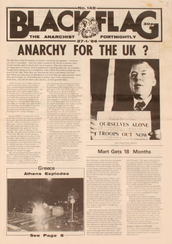 Headline "Anarchy for the UK?"