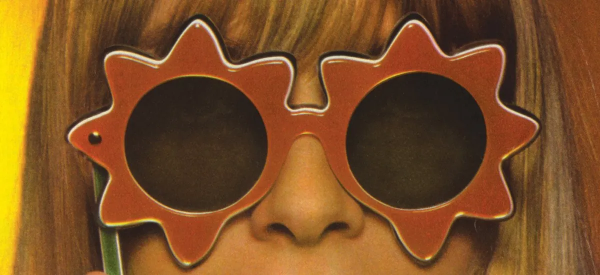 a "ye ye" girl with sunglasses frames in the shape of suns