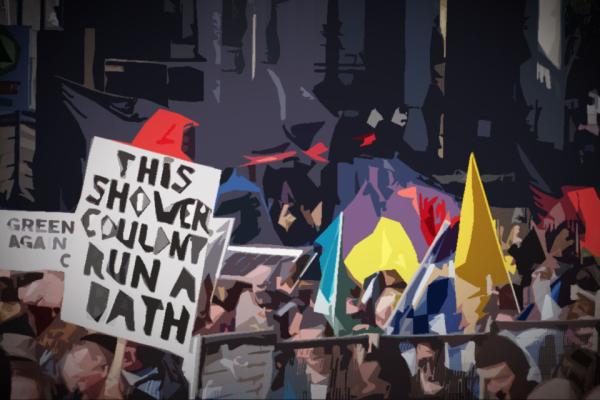 A picture from an Irish water tax protest.