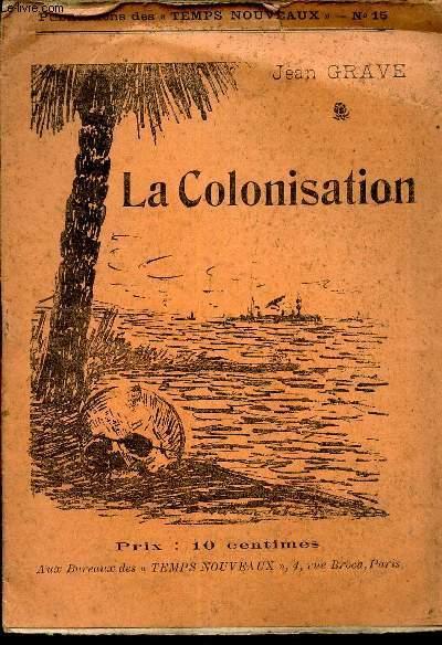 Original cover for the article La Colonisation, depicting a palm tree and a human skull by the coast, with a ship in the distance.