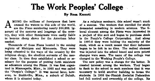 Work Peoples College