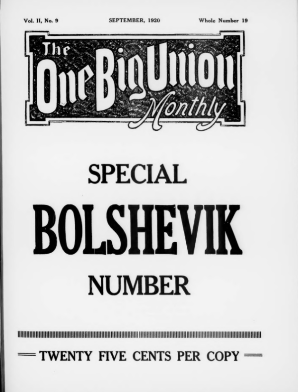 The One Big Union Monthly (January 1920)