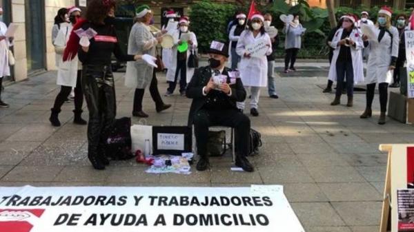 Mobilization by home care workers. (Photo: via tercerainformacion.es)