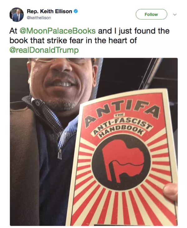 Keith Ellison antifa tweet