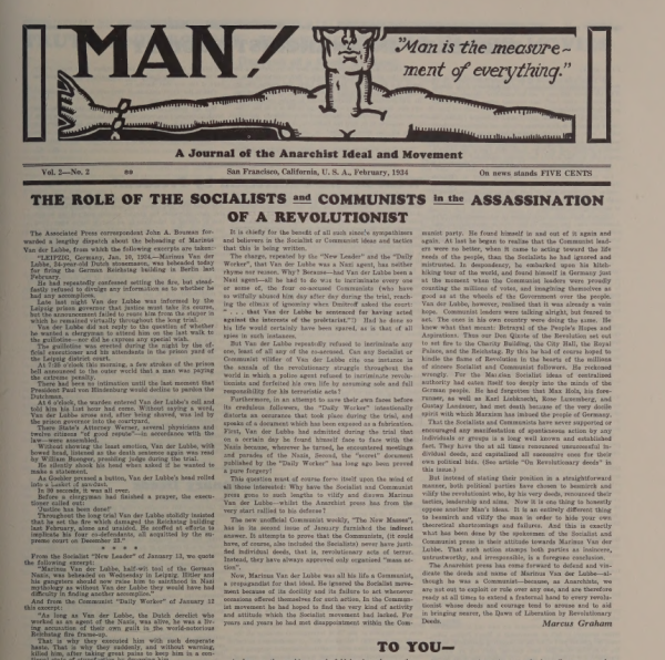 Man!: a journal of the anarchist ideal and movement Vol. 02 No. 02 (February 1934)