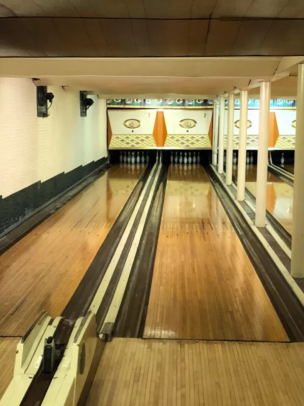old school bowling alley
