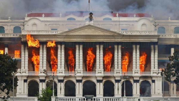 Nepal's parliament on fire