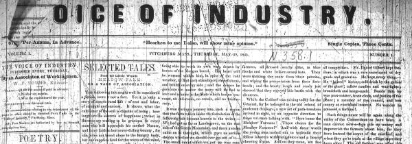 Voice of Industry - Vol 1 No 1 - 29 May 1845 cover.jpg