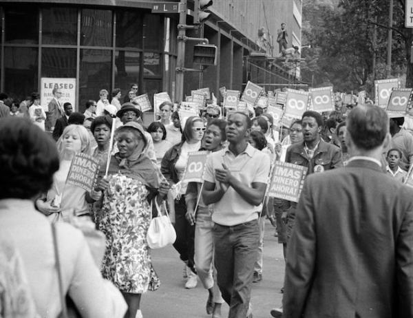 A protest at Lafayette Park