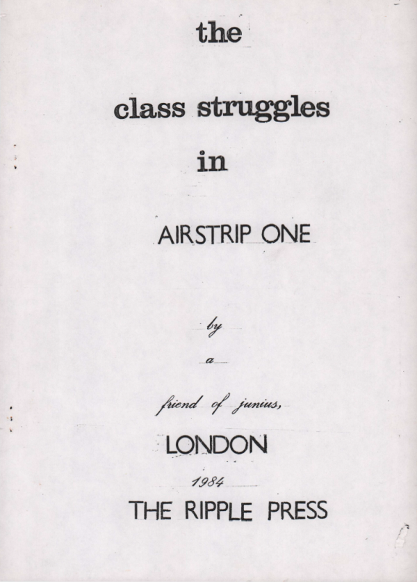 the class struggles in Airstrip One cover