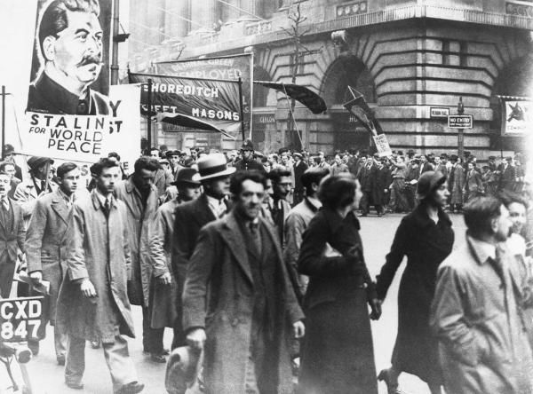CPGB march with CP Holborn banner