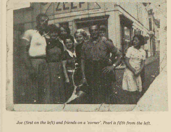 Joe and Pearl on a corner. 