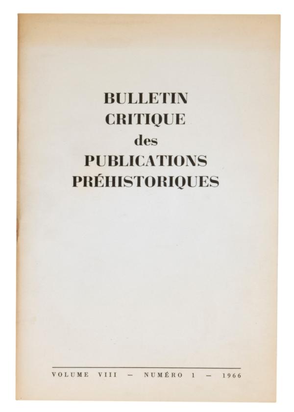 Bulletin critique des publications préhistoriques Volume VIII – Numéro 1 – 1966