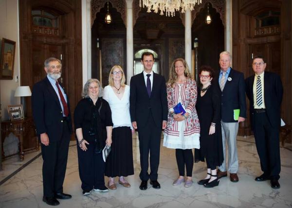 Members of the US Peace Council meeting with Assad Members of the US Peace Council meeting with Assad