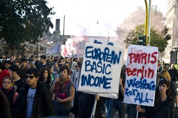 The 'social strike' in Rome, Italy, 14 November 2014.