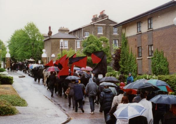 Red and Black flags at Albert Meltzer's funeral - Col Longmore