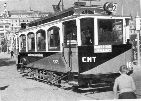 Collectivised CNT tram Collectivised CNT tram