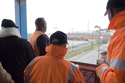 Visteon workers occupying their plant this week, photographed by Guido