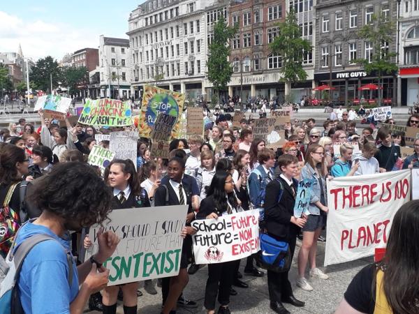 Climate strike, Nottingham, Market Square, 2019. Climate strike, Nottingham, Market Square, 2019.