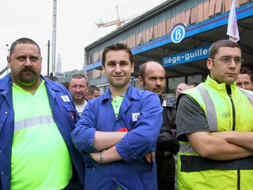 2003 rail picket in Liège