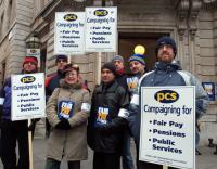 Strikers outside Bow Magistrates Court